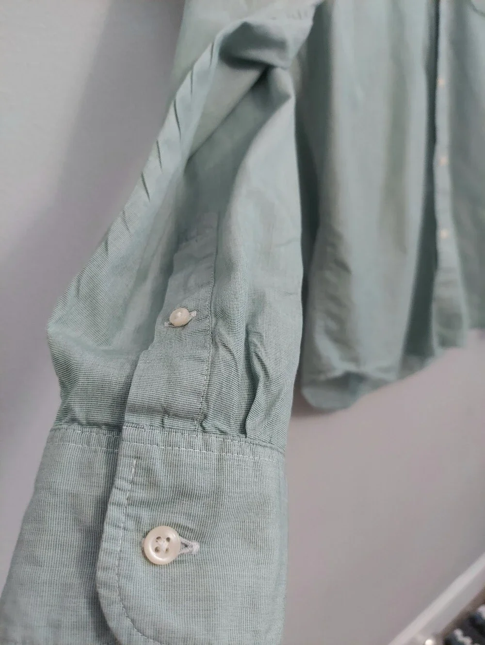 J Crew Secret Wash Classic Cotton Poplin Button Up Shirt Lampost Green Men Large